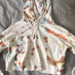 tie dye cropped hoodie